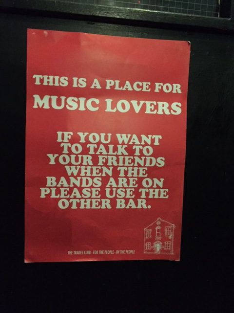 Poster at The Trades Hebden Bridge